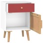 vidaXL Mesita de noche madera contrachapada blanco 40x30x55 cm