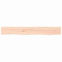 vidaXL Estante de pared madera maciza de roble sin tratar 80x10x6 cm