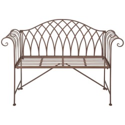 Esschert Design Banco de jardín de metal estilo inglés antiguo MF009