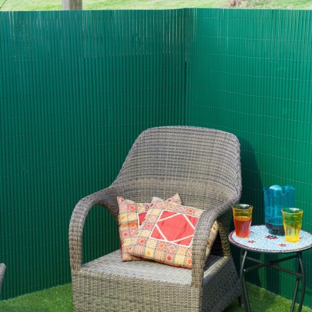 Nature Valla cañizo de ocultación jardín doble cara PVC verde 1,5x3 m 