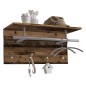 FMD Perchero de pared marrón envejecido 72x29,3x34,5 cm FMD Perchero de pared marrón envejecido 72x29,3x34,5 cm