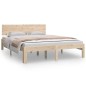 vidaXL Estructura de cama de matrimonio madera maciza 135x190 cm