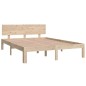 vidaXL Estructura de cama de matrimonio madera maciza 135x190 cm