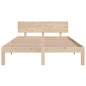 vidaXL Estructura de cama de matrimonio madera maciza 135x190 cm