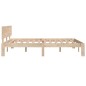 vidaXL Estructura de cama de matrimonio madera maciza 135x190 cm