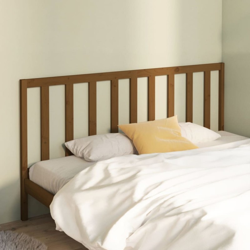 vidaXL Cabecero de cama madera maciza de pino marrón miel 186x4x100 cm vidaXL Cabecero de cama madera maciza de pino marrón miel 186x4x100 cm