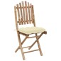 vidaXL Set de comedor de jardín plegable 5 piezas con cojines bambú vidaXL Set de comedor de jardín plegable 5 piezas con cojines bambú