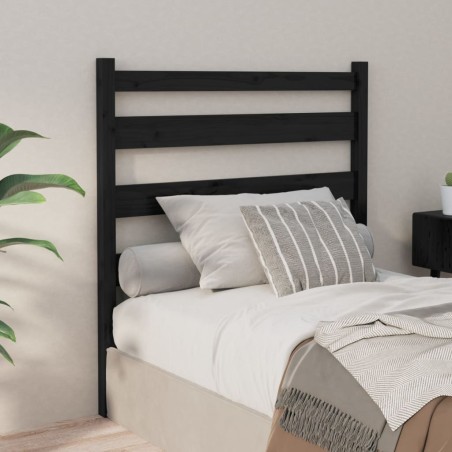vidaXL Cabecero de cama madera maciza de pino negro 81x4x100 cm