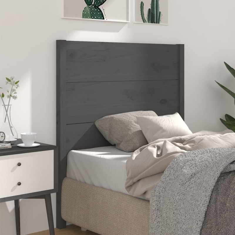 vidaXL Cabecero madera maciza de pino gris 81x4x100 cm vidaXL Cabecero madera maciza de pino gris 81x4x100 cm