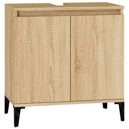 vidaXL Armario de lavabo madera contrachapada roble Sonoma 58x33x60 cm