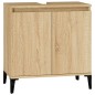 vidaXL Armario de lavabo madera contrachapada roble Sonoma 58x33x60 cm vidaXL Armario de lavabo madera contrachapada roble Sonoma 58x33x60 cm