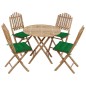 vidaXL Set de comedor de jardín plegable 5 piezas con cojines bambú vidaXL Set de comedor de jardín plegable 5 piezas con cojines bambú