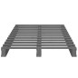 vidaXL Cama de palets madera maciza de pino gris 90x200 cm vidaXL Cama de palets madera maciza de pino gris 90x200 cm