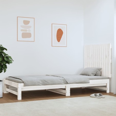 vidaXL Cabecero de cama pared madera maciza pino blanco 82,5x3x60 cm