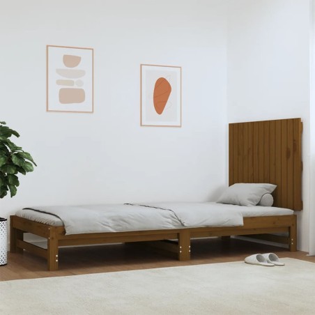 vidaXL Cabecero cama pared madera maciza pino marrón miel 82,5x3x60 cm