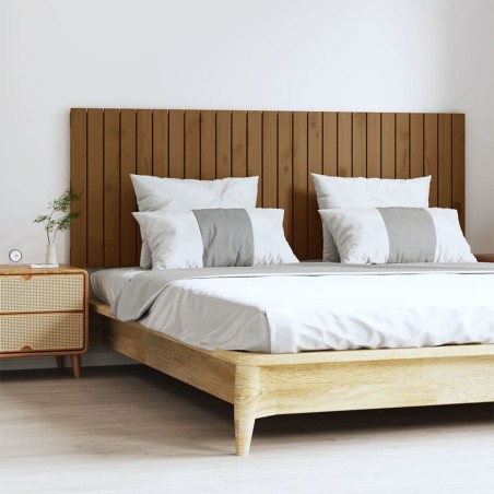 vidaXL Cabecero cama pared madera maciza pino marrón miel 166x3x60 cm