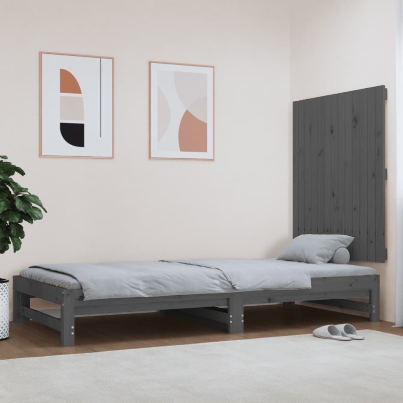 vidaXL Cabecero de cama de pared madera maciza pino gris 82,5x3x90 cm vidaXL Cabecero de cama de pared madera maciza pino gris 82,5x3x90 cm