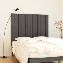 vidaXL Cabecero de cama de pared madera maciza pino gris 140x3x110 cm
