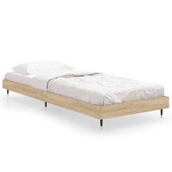 vidaXL Estructura de cama madera contrachapada roble Sonoma 75x190 cm
