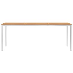 vidaXL Mesa comedor jardín madera teca acero inoxidable 200x100x75 cm