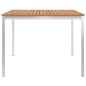 vidaXL Mesa comedor jardín madera teca acero inoxidable 200x100x75 cm