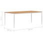 vidaXL Mesa comedor jardín madera teca acero inoxidable 200x100x75 cm