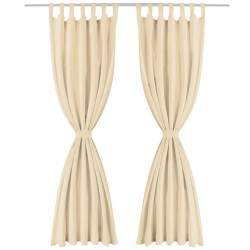 vidaXL Cortinas de micro-raso con bucles 2 unidades 140x225 cm beis