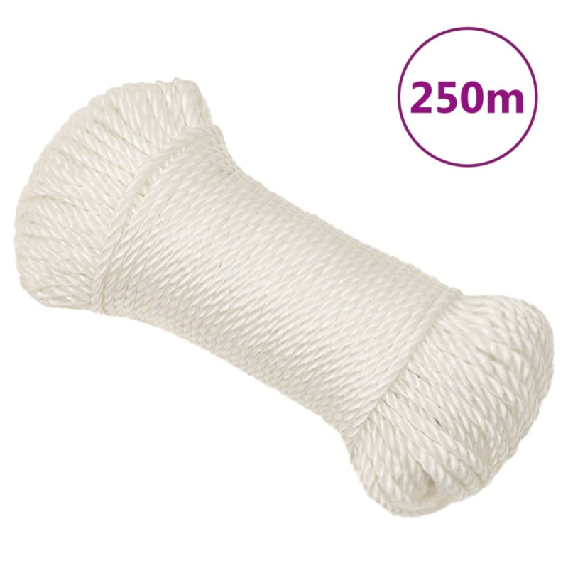 vidaXL Cuerda de trabajo polipropileno blanco 3 mm 250 m vidaXL Cuerda de trabajo polipropileno blanco 3 mm 250 m