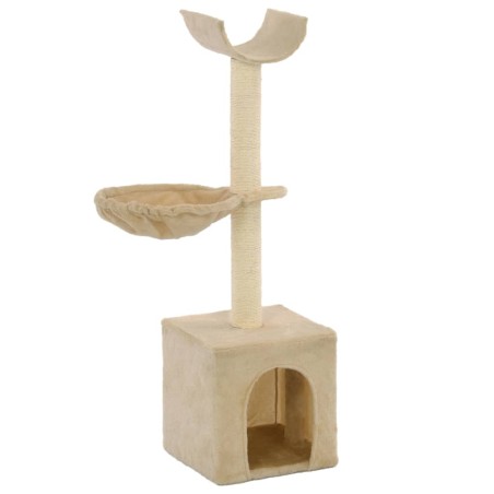 vidaXL Rascador para gatos con poste de sisal 105 cm beige