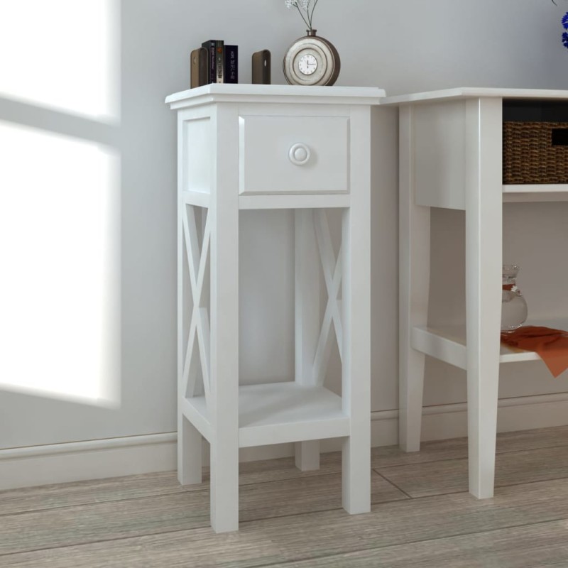 vidaXL Mesita auxiliar con cajón blanca vidaXL Mesita auxiliar con cajón blanca