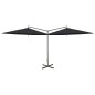 vidaXL Sombrilla doble con palo de acero negro 600 cm vidaXL Sombrilla doble con palo de acero negro 600 cm