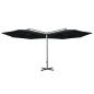 vidaXL Sombrilla doble con palo de acero negro 600 cm vidaXL Sombrilla doble con palo de acero negro 600 cm