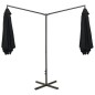 vidaXL Sombrilla doble con palo de acero negro 600 cm vidaXL Sombrilla doble con palo de acero negro 600 cm