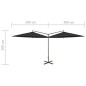 vidaXL Sombrilla doble con palo de acero negro 600 cm vidaXL Sombrilla doble con palo de acero negro 600 cm