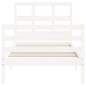 vidaXL Estructura de cama con cabecero madera maciza blanco 90x200 cm