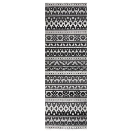 vidaXL Alfombra de exterior tejido plano gris oscuro 80x250 cm