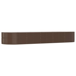 vidaXL Jardinera arriate acero recubrimiento polvo marrón 447x140x68cm