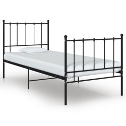 vidaXL Estructura de cama de metal negro 100x200 cm