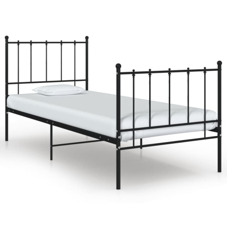 vidaXL Estructura de cama de metal negro 100x200 cm