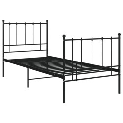 vidaXL Estructura de cama de metal negro 100x200 cm