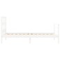 vidaXL Estructura de cama con cabecero madera maciza blanco 90x200 cm