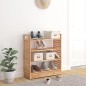 vidaXL Zapatero con cajón madera maciza nogal 70x27x81 cm