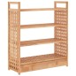 vidaXL Zapatero con cajón madera maciza nogal 70x27x81 cm