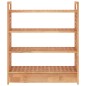 vidaXL Zapatero con cajón madera maciza nogal 70x27x81 cm