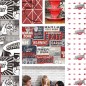 Urban Friends & Coffee Papel pintado carteles pequeño azul y rojo Urban Friends & Coffee Papel pintado carteles pequeño azul y rojo