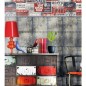 Urban Friends & Coffee Papel pintado carteles pequeño azul y rojo Urban Friends & Coffee Papel pintado carteles pequeño azul y rojo