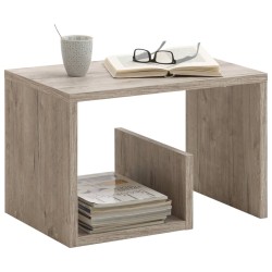 FMD Mesa de centro 2 en 1 color roble arena 59,1x35,8x37,8 cm 