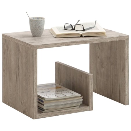 FMD Mesa de centro 2 en 1 color roble arena 59,1x35,8x37,8 cm 