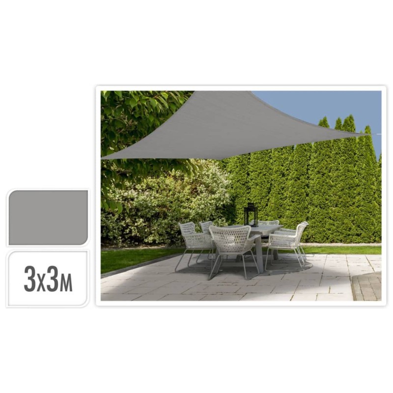 ProGarden Toldo de tela cuadrado gris 3x3 m ProGarden Toldo de tela cuadrado gris 3x3 m