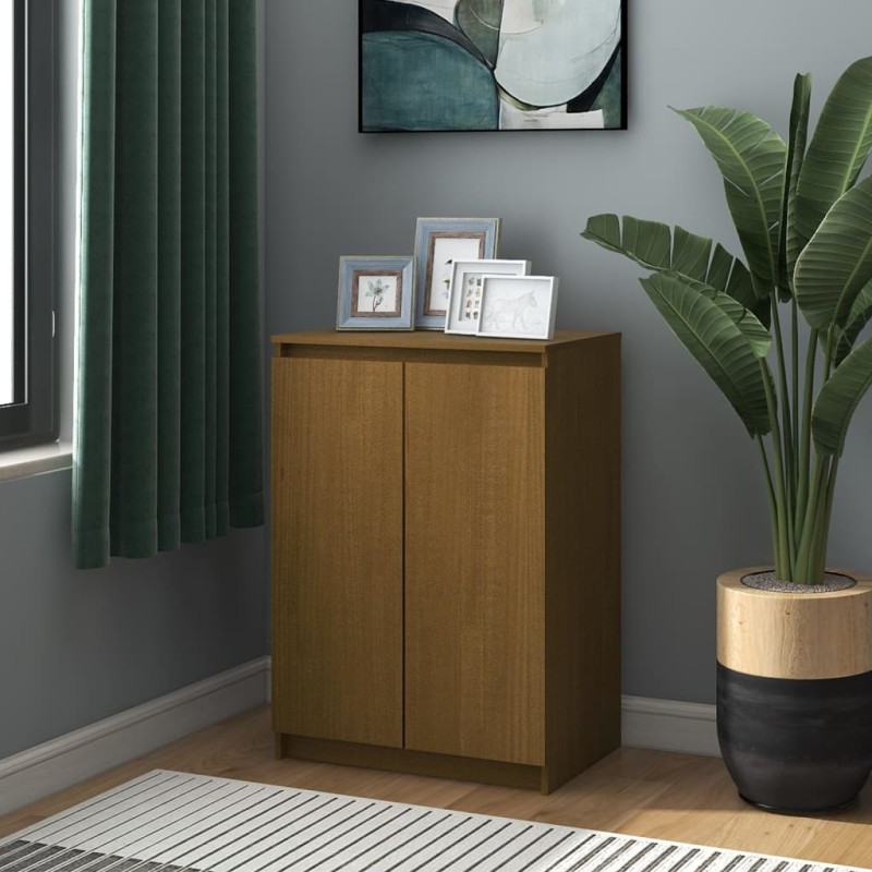 vidaXL Aparador madera maciza de pino marrón miel 60x36x84 cm vidaXL Aparador madera maciza de pino marrón miel 60x36x84 cm